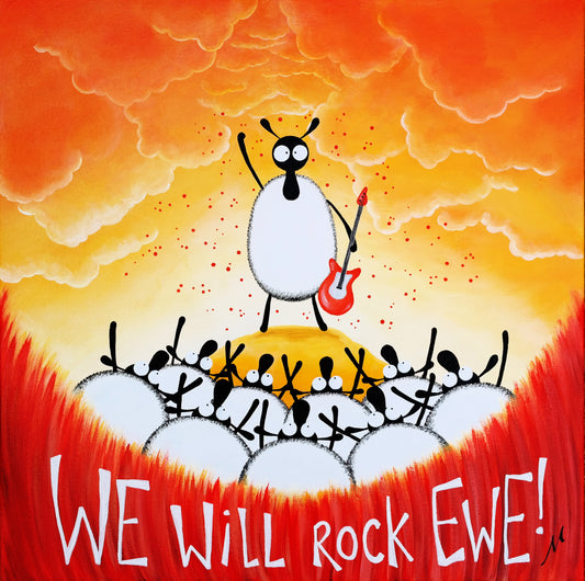 "We Will Rock Ewe!" Original Painting