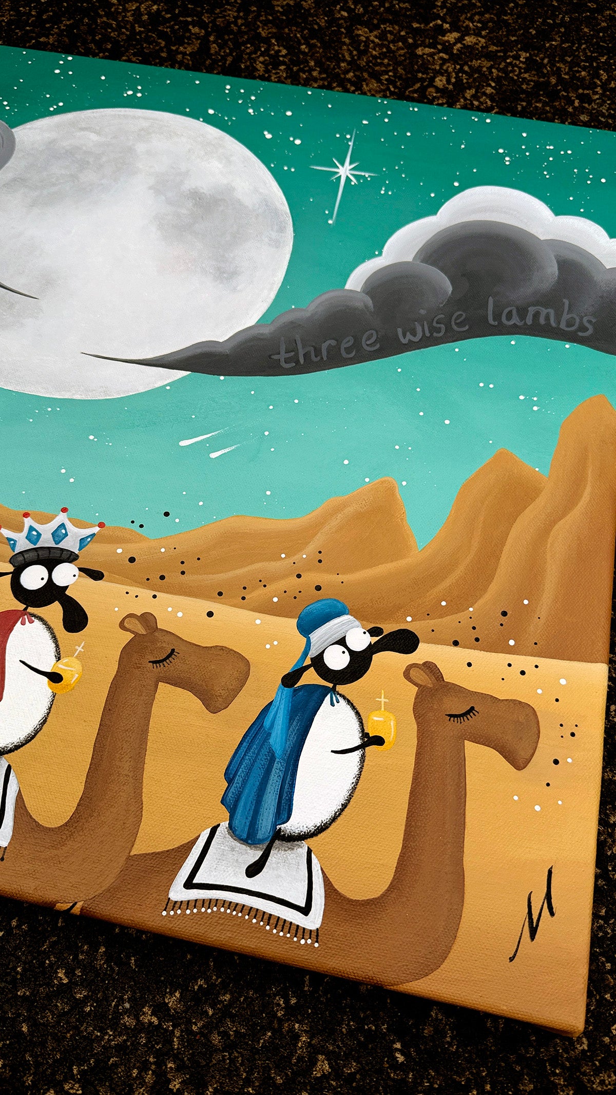 “Three Wise Lambs" Original Painting