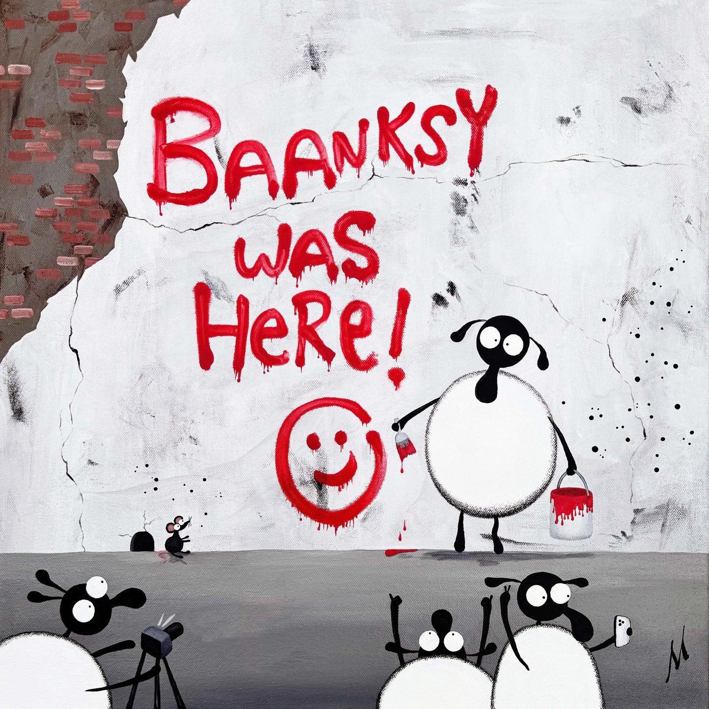 “Baanksy Was Here!" Original Painting