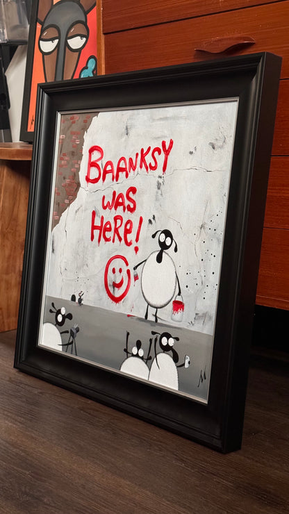 “Baanksy Was Here!" Original Painting