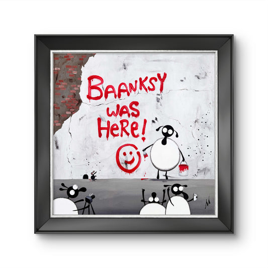 “Baanksy Was Here!" Original Painting