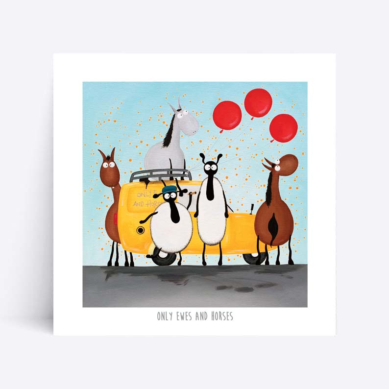 10” Print - Only Ewes And Horses